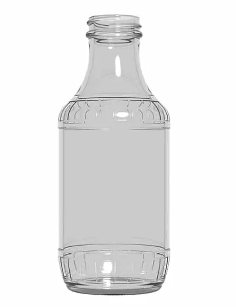 Empty glass jar in bottle shape