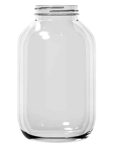 A glass bottle with a white background