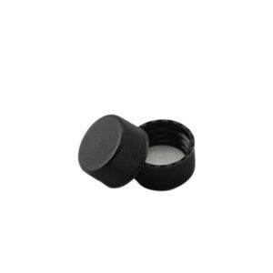 24/414 mm CT (continuous thread) black plastic closure with foam liner (100 count bag)