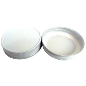 A 450CT white metal plastisol lined lid