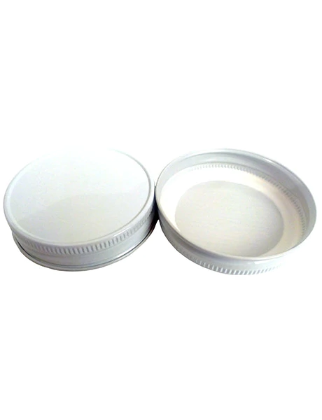 A 70mm white metal plastisol lined lid