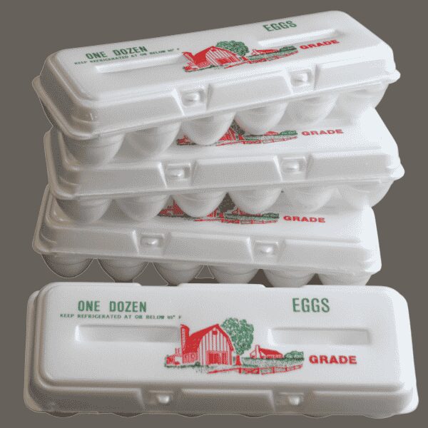 A picture of 12 count regular foam egg Cartons box