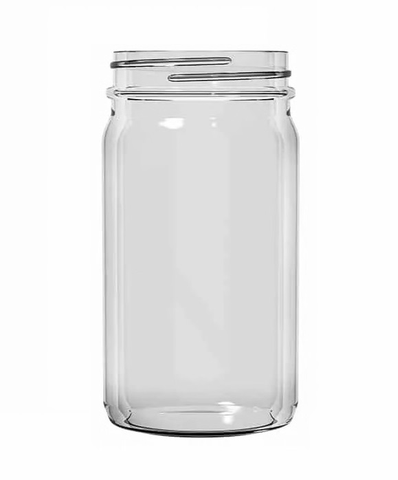 A clear glass jar with a lid.